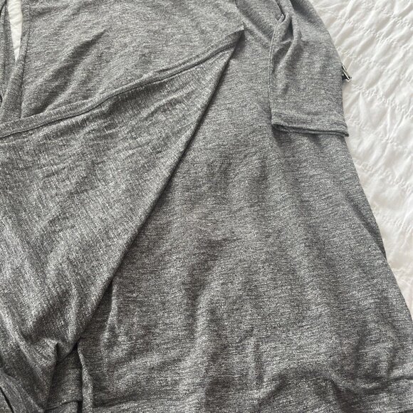 ATHLETA Dress Size Small Faux Wrap V-Neck Gray Long Sleeve - Picture 4 of 4